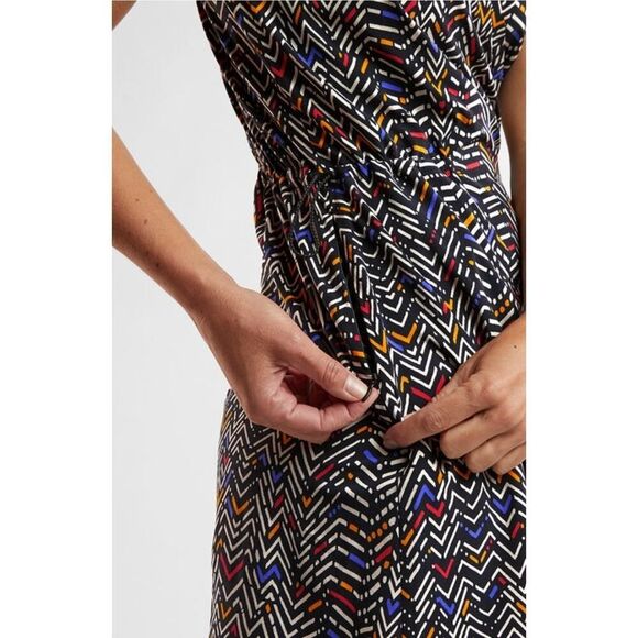 Title Nine Dress Women's Round Trip Dress BodegaChevron Pattern Travel | M EUC - Picture 9 of 14
